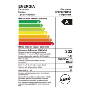 Congelador Vertical Electrolux Cycle Defrost 212L Gris (EFUP22P2HRG) 6