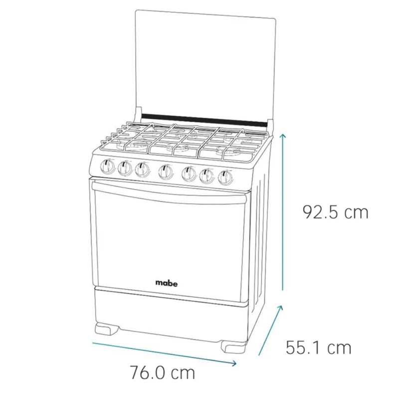 Mabe-Coccion-60cm-Negro-CMP3020FN0-Isometrico