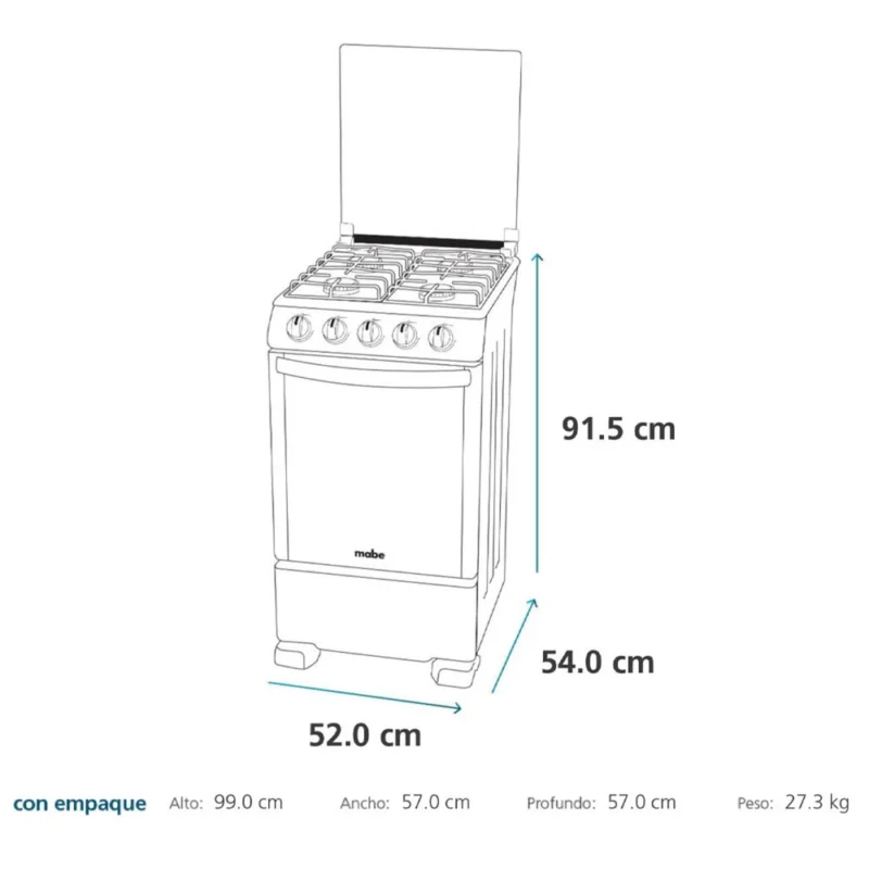 Mabe-Estufas-52Cm-Grafito-EMP5120GP1-Isometrico