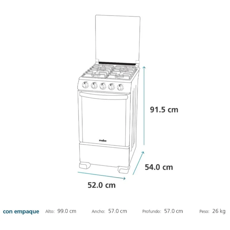 Mabe-Estufas-52Cm-Inox-TX5110P1-Isometrico