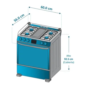 Mabe-Estufas-60Cm-Grafito-CMP6012AG0-Isometrico