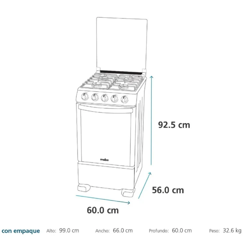 Mabe-Estufas-60Cm-Grafito-CMP6015SG0-Isometrico