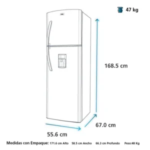 Mabe-Refrigeradores-264L-Grafito-RMA255FYPG-Isometrico