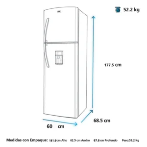 Mabe-Refrigeradores-313L-Grafito-RMA300FBPG1-Isometrico