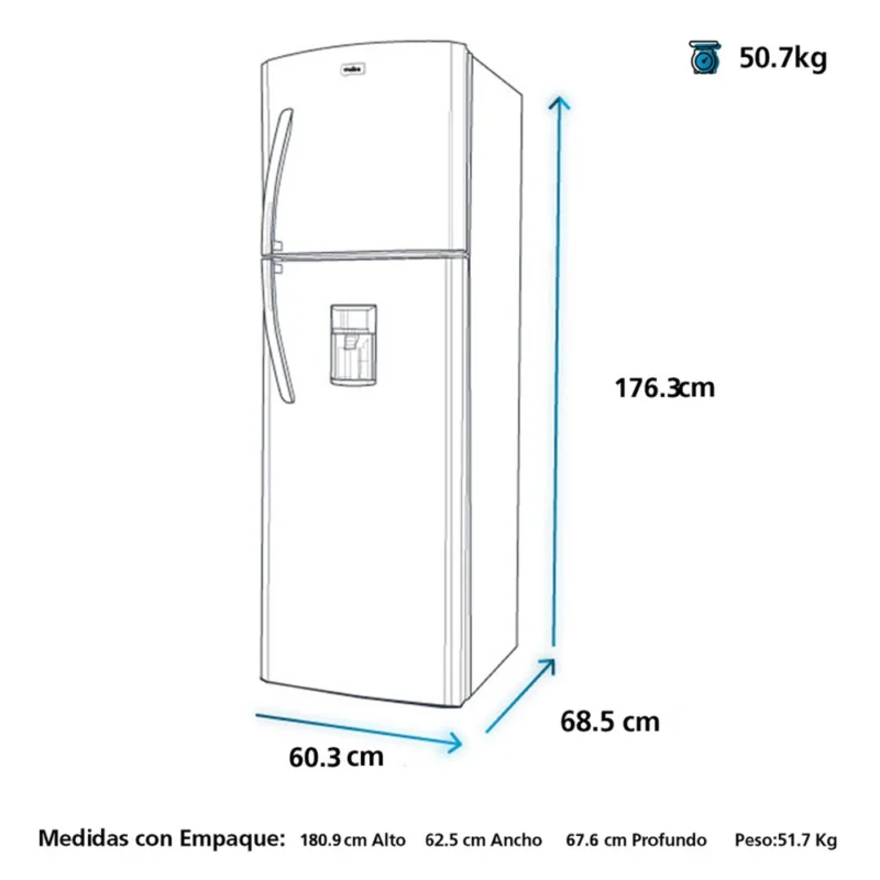 Mabe-Refrigeradores-320L-Grafito-RMC320FAPG-Isometrico