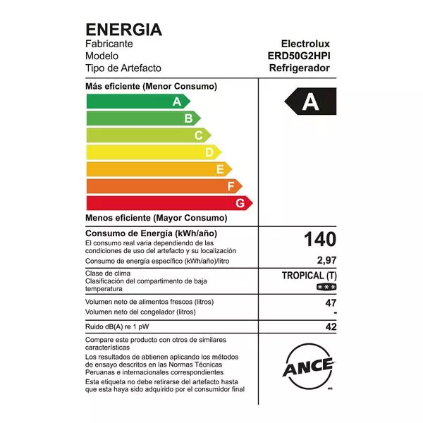 Minibar Frost One Door Electrolux 47 Litros Silver (ERD50G2HPI) 7