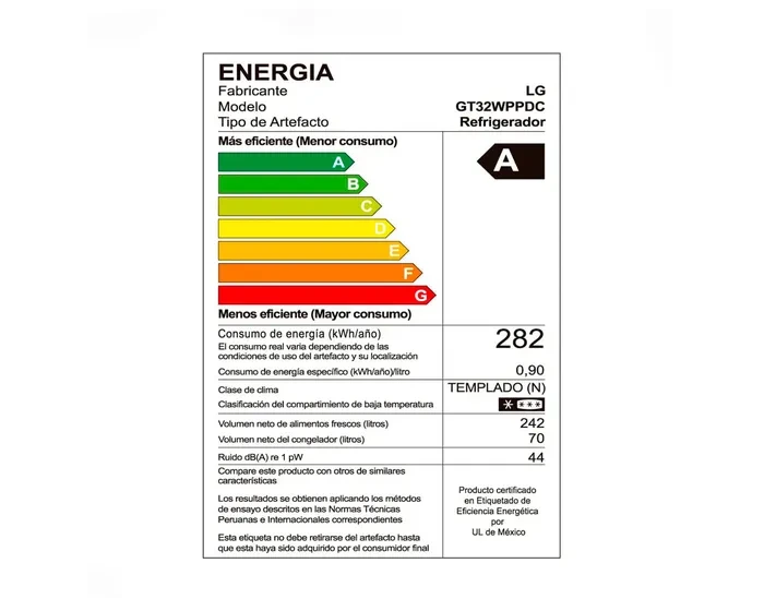 REFRIGERADORA LG MODELO GT32WPPDC 8