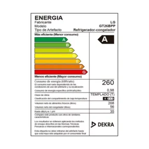 REFRIGERADORA MARCA LG MODELO GT26BPP 8