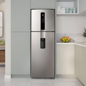 Refrigerador Electrolux Top Freezer Efficient con AutoSense Inox Look 389L IW43S 12