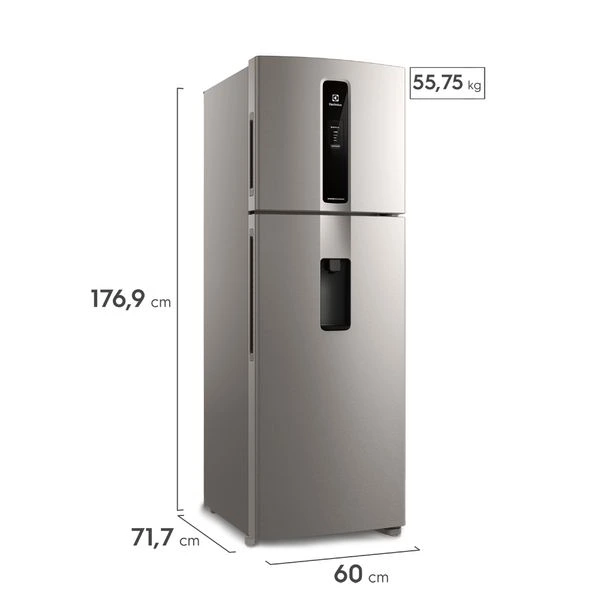 Refrigerador Electrolux Top Freezer Efficient con AutoSense Inox Look 389L IW43S 2