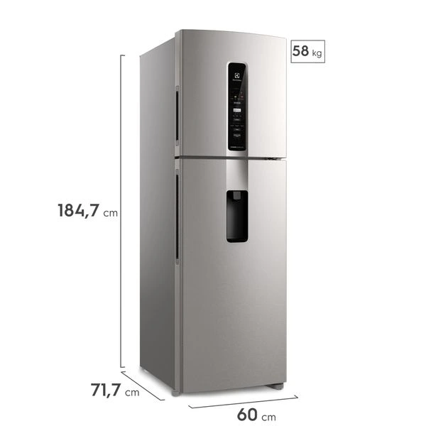 Refrigerador Electrolux Top Freezer Efficient con AutoSense Inox Look 409L IW45S 2