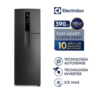 Refrigerador Electrolux Top Freezer IF43B con AutoSense Black Inox Look 390L 11