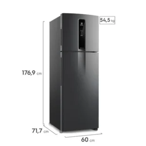 Refrigerador Electrolux Top Freezer IF43B con AutoSense Black Inox Look 390L 3