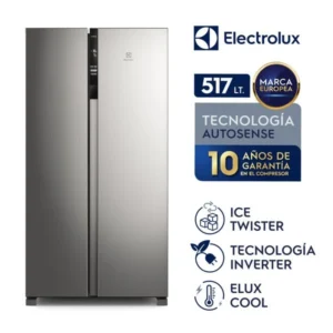 Refrigeradora Electrolux Side by Side 517L Efficient con Tecnología AutoSense (ERSA53V2HVG) 9