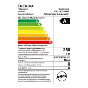 Refrigeradora Electrolux Top Mount Frost 138L Blanco (ERT18G2HNW) 7