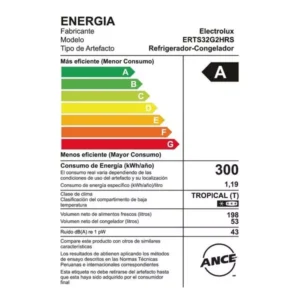 Refrigeradora Electrolux Top Mount No Frost 251L Gris (ERTS32G2HRS) 5