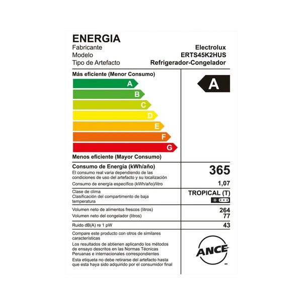 Refrigeradora Electrolux Top Mount No Frost 341L Dispensador de agua (ERTS45K2HUS) 7