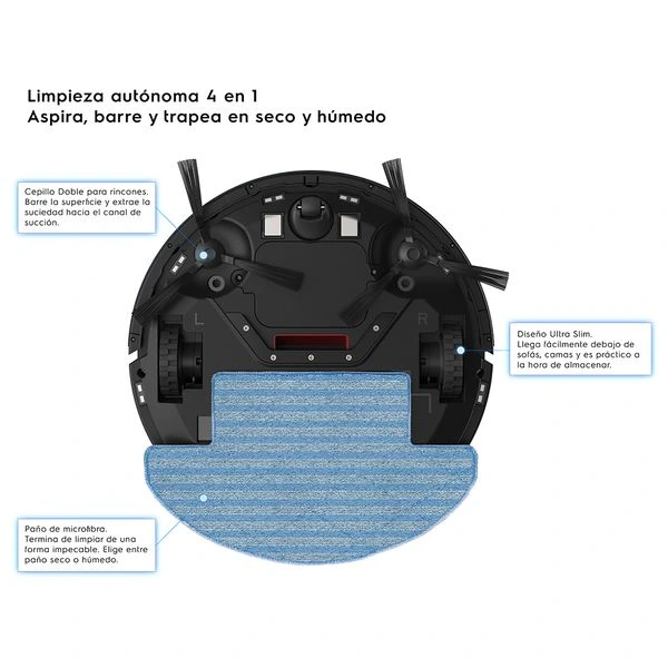 Aspiradora Robot Electrolux Trapeadora Home Speed 4 En 1 (ERB40) 16