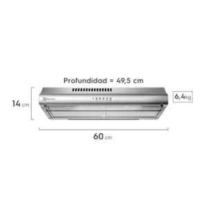 Campana Extractora Empotrable Tradicional Electrolux 60cm (EJSE242TBIS) 3