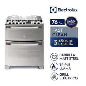 Cocina Electrolux 5 Quemadores con Doble Horno y Triple Llama 76cm (76DXR-CL) 1