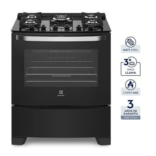 Cocina Electrolux 5 Quemadores con Mesa de Vidrio Templado y Triple Llama 76cm (76GS-CL) 2