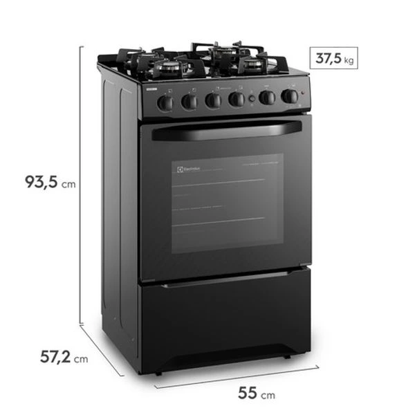 Cocina Freestading Gas 4 Quemadores Triple Llama, Grill 55cm FE4GPR Electrolux 2