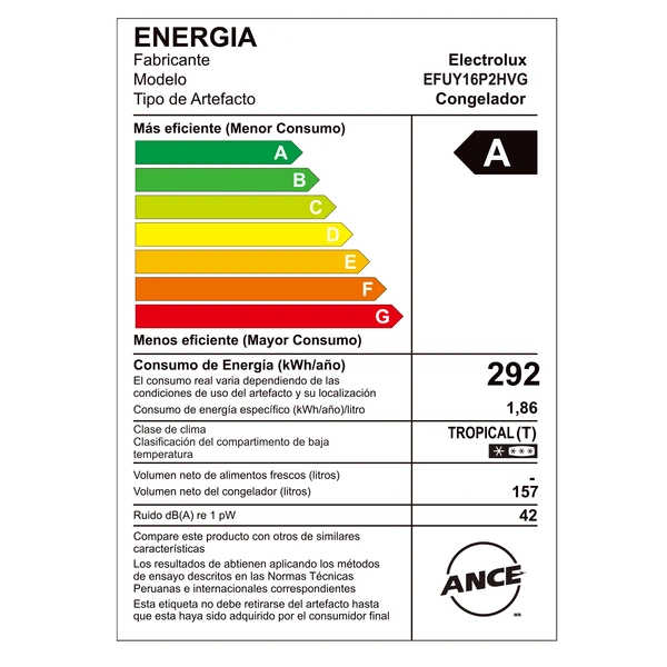 Congelador Vertical Electrolux Cycle Defrost 157L Gris (EFUY16P2HVG) 8