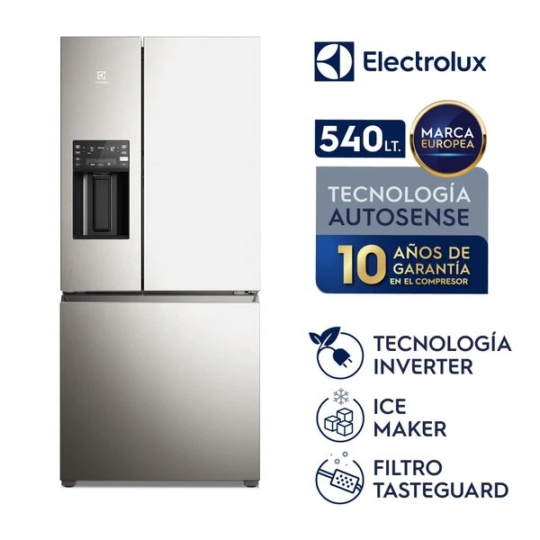 Refrigeradora Electrolux Frost Free 3 Puertas Efficient con AutoSense y Dispensador de Agua y Hielo 540 L color Inox Look1 (IM8IS) 14