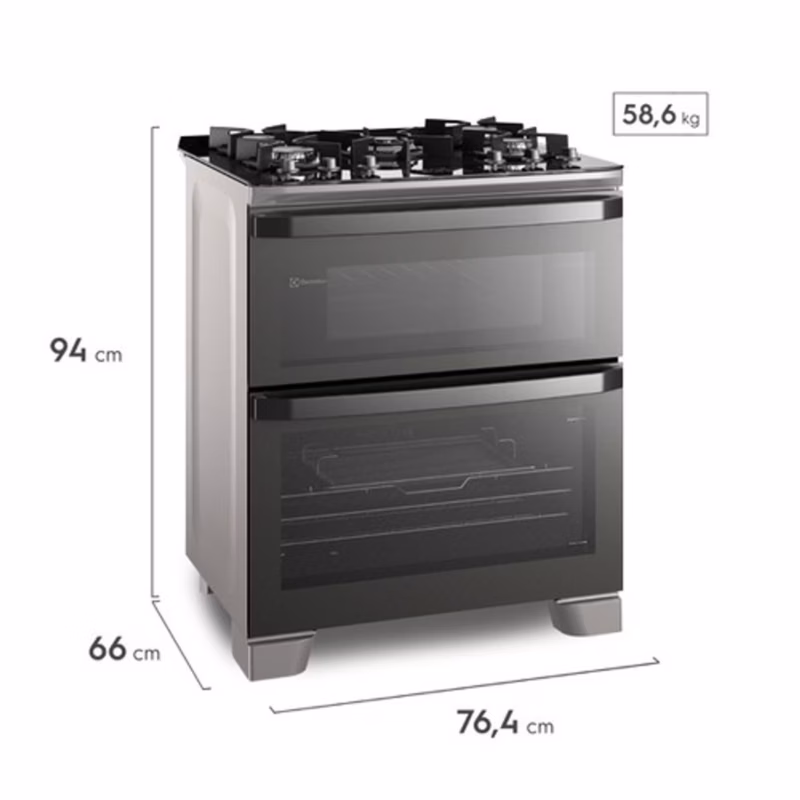 Cocina Electrolux con doble Horno de 5 Quemadores FE5AD