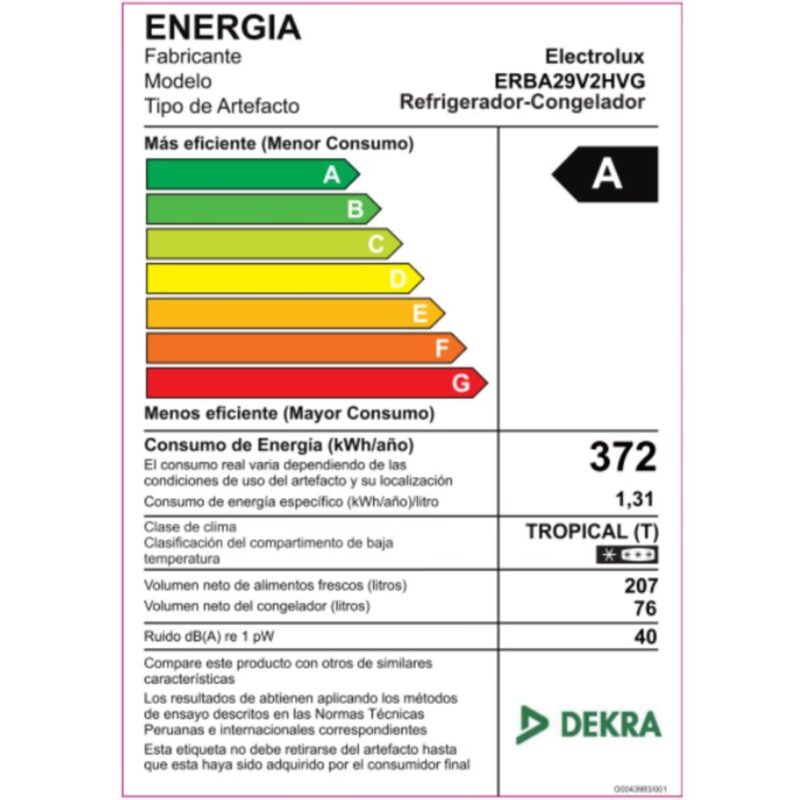 Refrigerador No Frost Bottom Freezer ERBA29V2HVG Electrolux