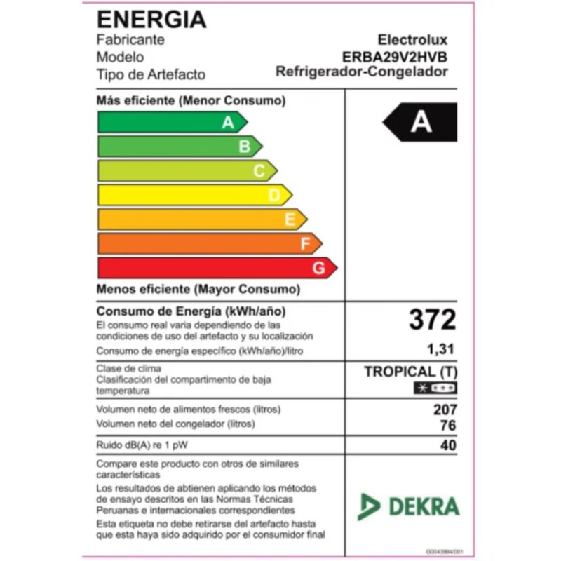 Refrigerador No Frost Bottom Freezer ERBA29V2HVB Inverter Electrolux