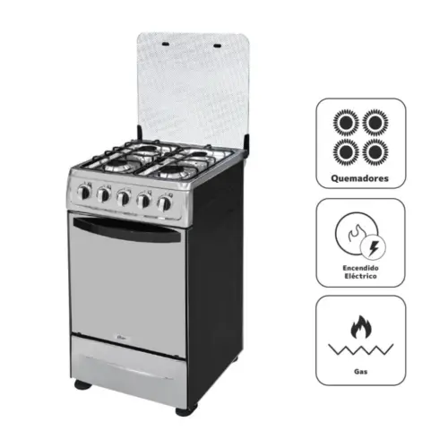 Cocina a Gas OSTER 4 Quemadores OS-PGSC20G4HTBS Gris 1