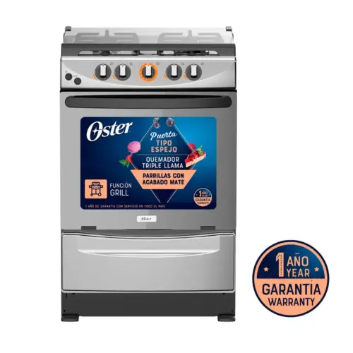 Cocina a Gas OSTER 4 Quemadores OS-PGSGMICA24HSGM Gris 1