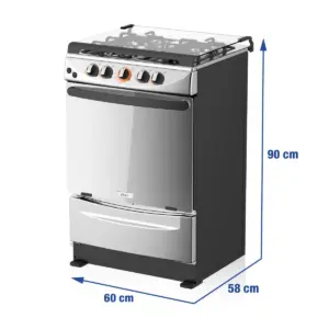 Cocina a Gas OSTER 4 Quemadores OS-PGSGMICA24HSGM Gris 2