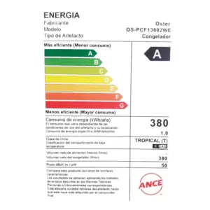Congeladora Oster OS-PCF13002WE 380L 4 Congeladora Oster OS-PCF13002WE 380L 4