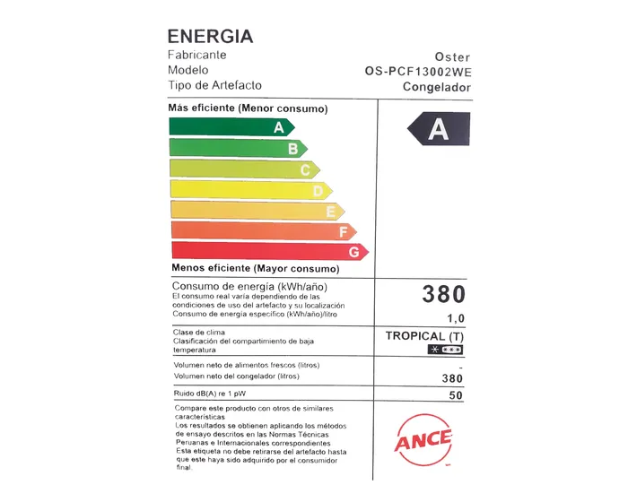 Congeladora Oster OS-PCF13002WE 380L 4 Congeladora Oster OS-PCF13002WE 380L 4
