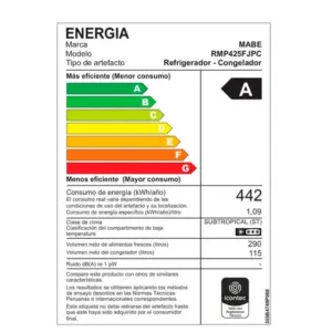 Refrigeradora no frost de 405L netos black steel mabe - RMP425FJPC 5