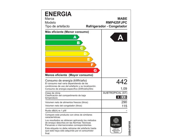 Refrigeradora no frost de 405L netos black steel mabe - RMP425FJPC 5