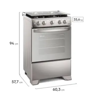 Cocina Electrolux 4 Quemadores Quemadores Efficient VaporBake y Triple Llama Silver FE4PMR 3