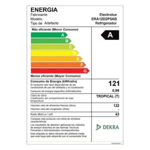 Frigobar Electrolux 122L Efficient Negro ERA12D2P5AB 5
