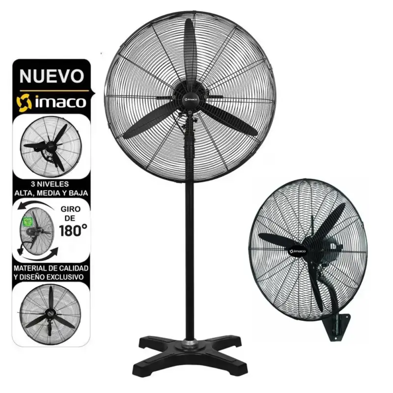 Ventilador industrial 30 2 en 1 pedestal y pared FS30240 Imaco 1