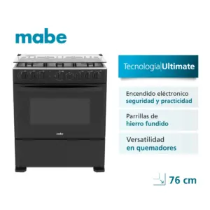 Cocina de Piso a Gas 76 cm Negro Mabe - CMP3020FN1 1