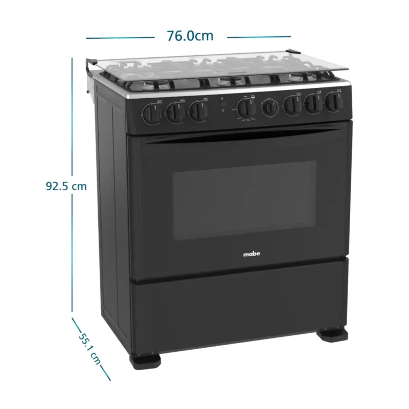 Cocina de Piso a Gas 76 cm Negro Mabe - CMP3020FN1 6