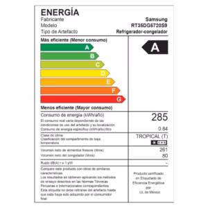 Refrigeradora Samsung Top Freezer RT35DG5720S9PE All Around Cooling 341L 7