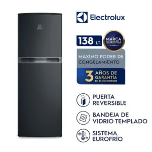 Refrigeradora Electrolux ERT18G2HNB 138 litros negra 2