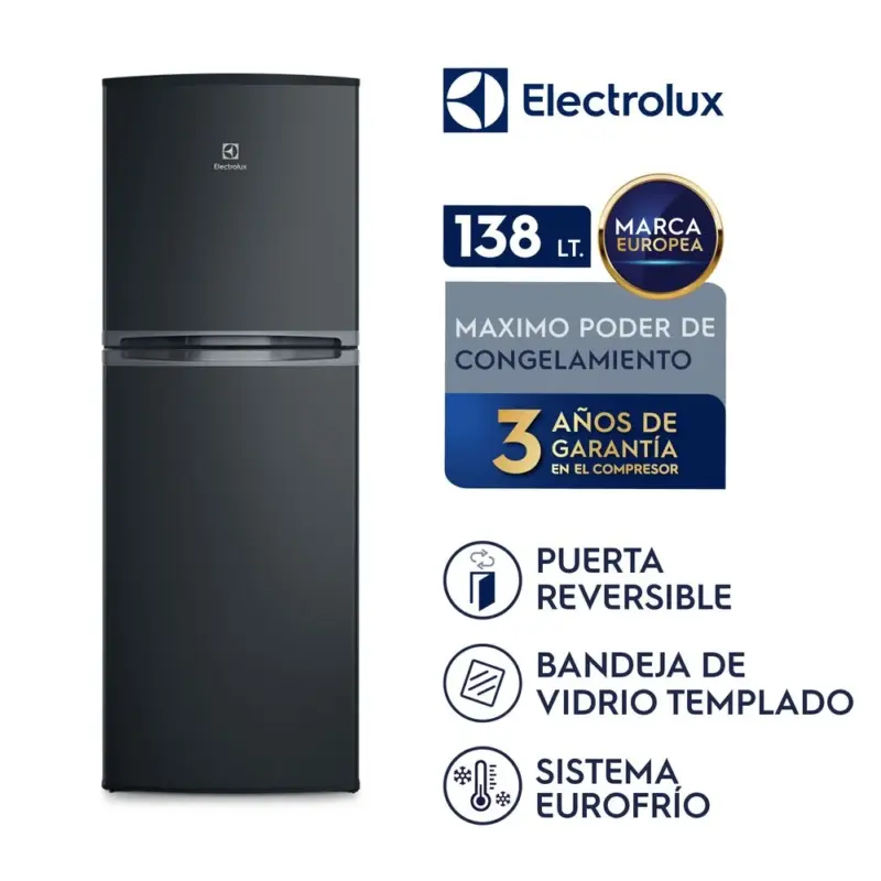Refrigeradora Electrolux ERT18G2HNB 138 litros negra 2