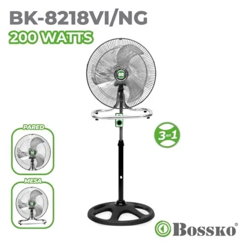 Ventilador Bossko BK-8218VI NG Negro 18 pulgadas 3 en 1