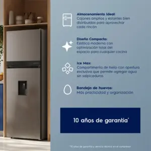 REFRIGERADORA TOP FREEZER 315L NO FROST SILVER ELECTROLUX ERT34A2P6DS 8