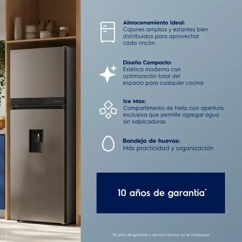 REFRIGERADORA TOP FREEZER 315L NO FROST SILVER ELECTROLUX ERT34A2P6DS 8
