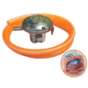 Kit Regulador de Gas Surge Premium con Manguera Reforzada para GLP Kit Regulador de Gas Surge Premium con Manguera Reforzada para GLP